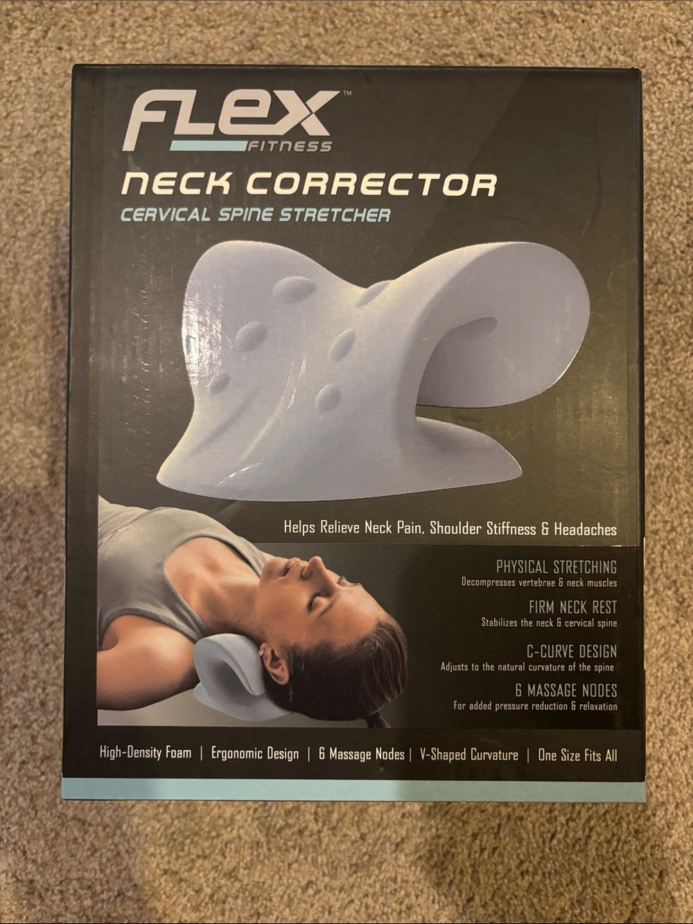 FLEX Fitness Neck Corrector Cervical Spine Stretcher - Light Blue